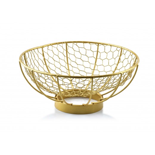 Metalowy koszyk na owoce złoty